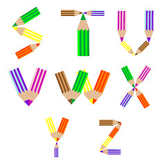 Image showing pencils alphabet S-Z