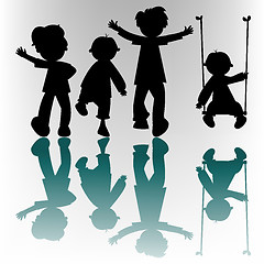 Image showing happy children silhouettes