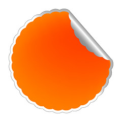 Image showing flowerish orange label