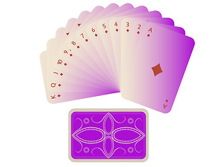 Image showing diams cards fan with deck isolated on white