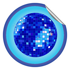 Image showing disco ball blue sticker