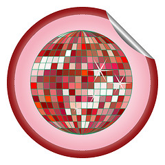 Image showing disco ball red sticker