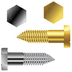 Image showing gold and silver screws