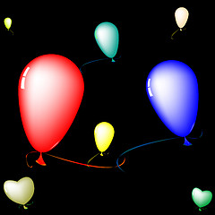 Image showing colored baloons over black background