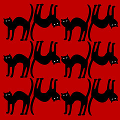 Image showing cat pattern isolated on red background