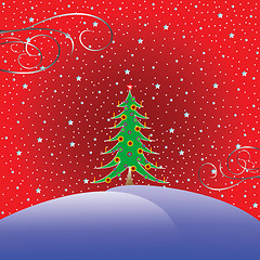 Image showing christmas tree with stars background