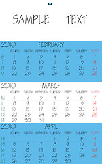 Image showing english calendar 2010 march