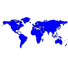 Image showing blue world map