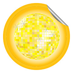 Image showing disco ball yellow sticker