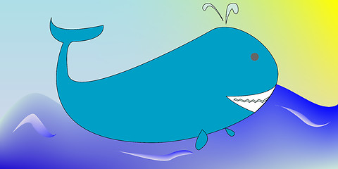 Image showing drawing of a whale