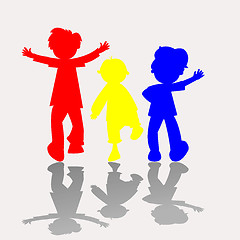 Image showing colored kids silhouettes 2