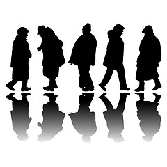 Image showing old people black silhouettes