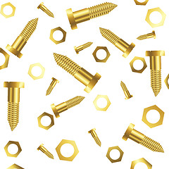 Image showing screws and nuts over white background