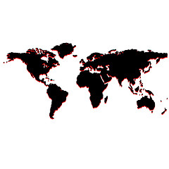 Image showing black world map