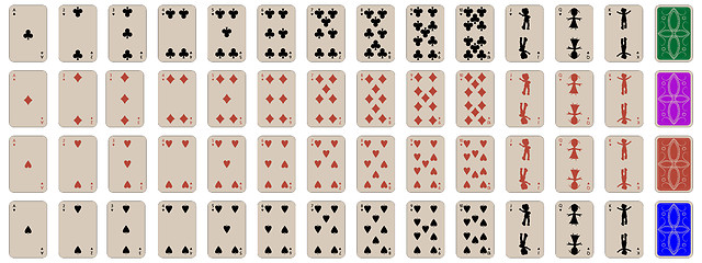 Image showing complete set of kids playing cards