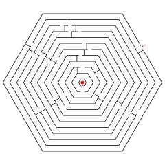 Image showing hexagonal black maze