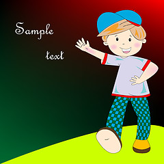 Image showing happy boy with space for text