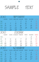 Image showing english calendar 2010 october