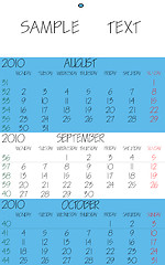Image showing english calendar 2010 september
