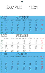 Image showing english calendar 2010 december