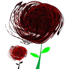 Image showing abstract black and red flowers