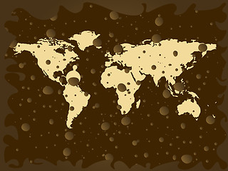 Image showing world map with colored earth bubbles