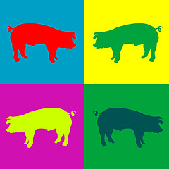 Image showing retro pigs