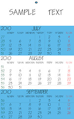 Image showing english calendar 2010 august