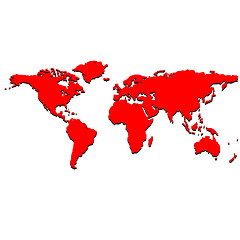 Image showing red world map