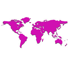Image showing purple world map