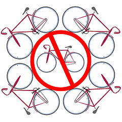 Image showing bicicles not allowed here