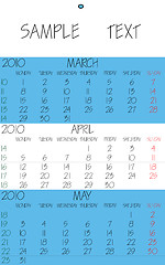 Image showing english calendar 2010 april