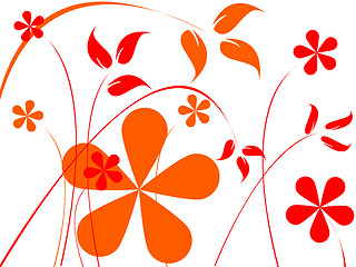 Image showing orange and red flowers composition