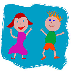 Image showing happy boy and girl