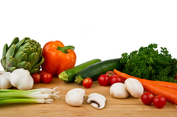 Image showing Cutting board with vegetables