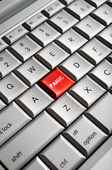 Image showing Red Panic Button on Computer Keyboard