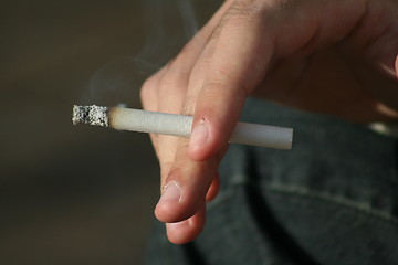 Image showing Hand Holding a Cigarette