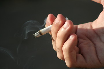 Image showing Hand Holding a Cigarette