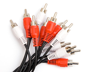 Image showing Red and white connectors