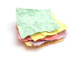 Image showing Crumpled note papers