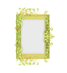 Image showing Isolated decorative golden frame