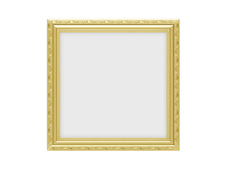 Image showing Golden frame over white