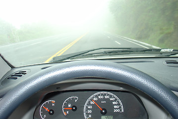 Image showing driving in a fog