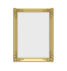 Image showing Golden frame over white