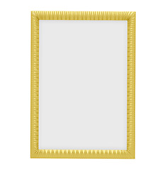 Image showing Golden frame over white