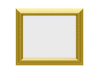 Image showing Golden frame over white