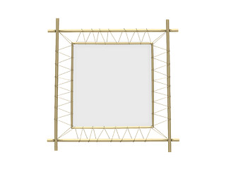 Image showing Golden frame over white