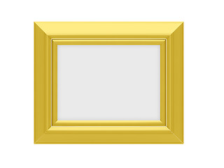 Image showing Golden frame over white