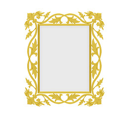 Image showing Golden frame over white