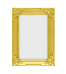 Image showing Golden frame over white